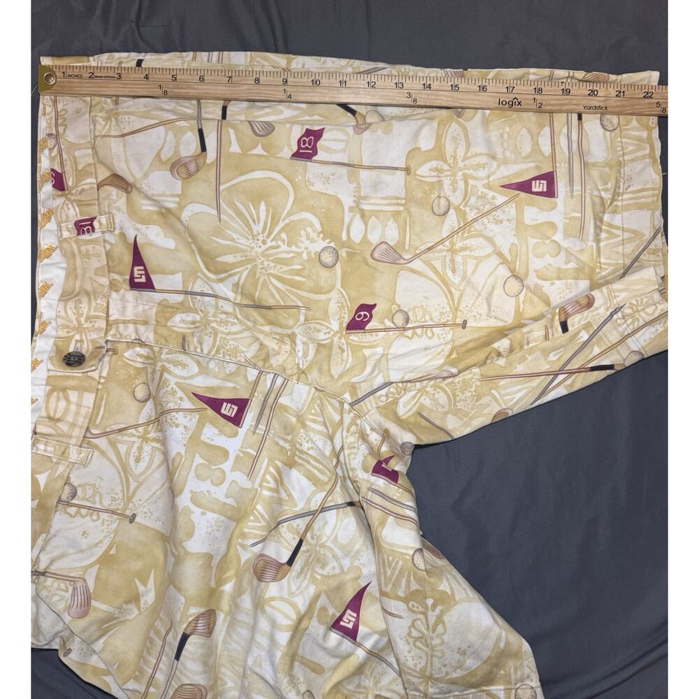 Loudmouth Golf Shorts Mens 40 Novelty Yellow Graphic Print 11” Inseam Preppy - Picture 6 of 11